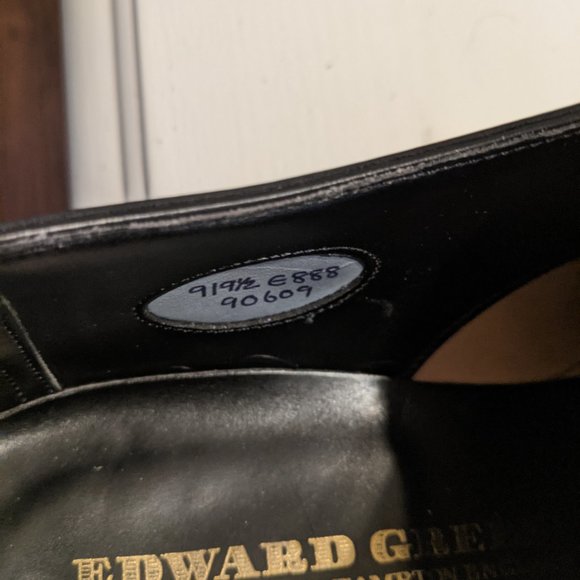 9/9.5 Edward Green Fawsley Black Dress Shoes - Picture 5 of 8